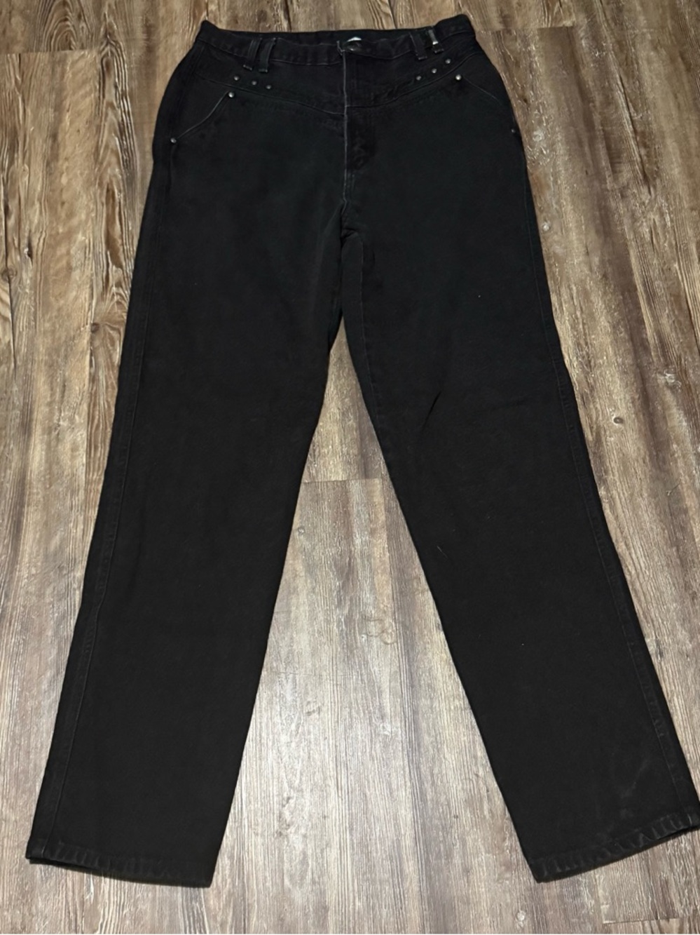 Rockies Straight Leg Bareback Jeans Women's 15/16 Black High Rise Western Retro